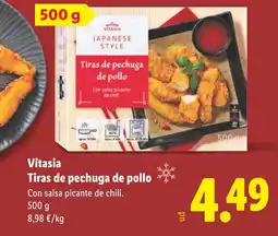 Lidl VITASIA Tiras de pechuga de pollo oferta