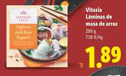 Lidl VITASIA Láminas de masa de arroz oferta