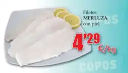 Congelados Copos Filetes merluzas con piel oferta