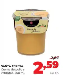 Alimerka SANTA TERESA Crema de pollo y verduras oferta