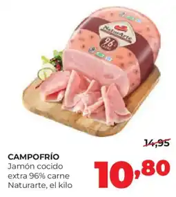 Alimerka CAMPOFRÍO Jamón cocido extra 96% carne Naturarte oferta