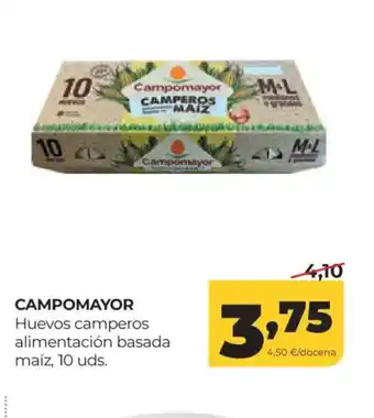 Alimerka CAMPOMAYOR Huevos camperos alimentación basada maíz, 10 uds. oferta
