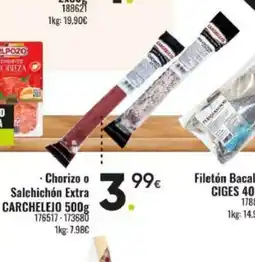 Family Cash CARCHELEJO Chorizo o Salchichón Extra oferta