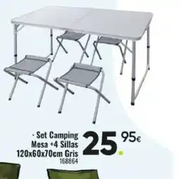 Family Cash Set Camping Mesa +4 Sillas Gris oferta