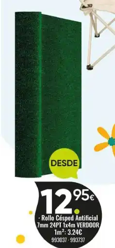 Family Cash VERDOOR Rollo Césped Antificial 7mm 24PT 1x4m oferta