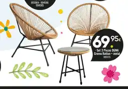 Family Cash Set 3 Piezas Crema Rattan + metal oferta