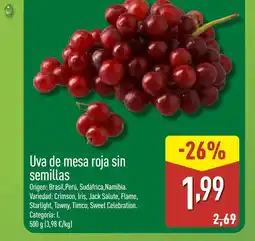 ALDI Uva de mesa roja sin semillas oferta
