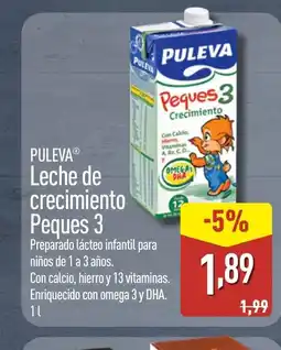 ALDI PULEVA Leche de crecimiento Peques 3 oferta