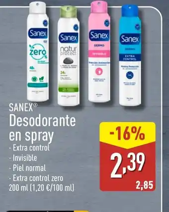 ALDI SANEX Desodorante en spray oferta