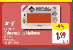 ALDI LA TABLA Sobrasada de Mallorca oferta