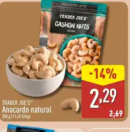 ALDI TRADER JOE'S Anacardo natural oferta