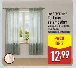ALDI HOME CREATION Cortinas estampadas oferta