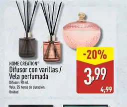 ALDI HOME CREATION Difusor con varillas / Vela perfumada oferta