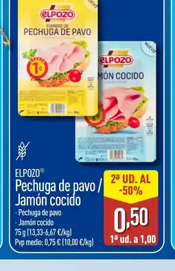 ALDI ELPOZO Pechuga de pavo/ Jamón cocido oferta