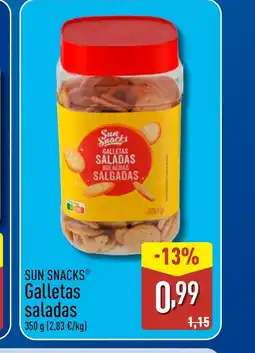 ALDI SUN SNACKS Galletas saladas oferta