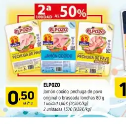 Coviran ELPOZO Jamón cocido, pechuga de pavo original o braseada lonchas oferta