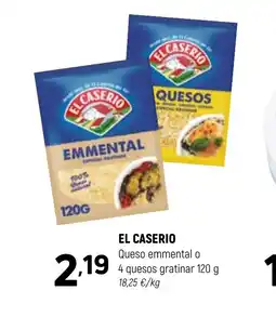 Coviran EL CASERIO Queso emmental o 4 quesos gratinar oferta
