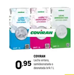Coviran COVİRAN Leche entera, semidesnatada o desnatada brik oferta