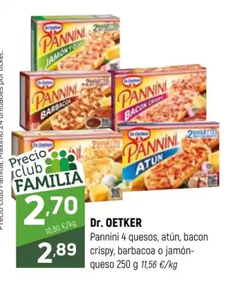 Coviran DR. OETKER Pannini 4 quesos, atún, bacon crispy, barbacoa o jamón-queso oferta