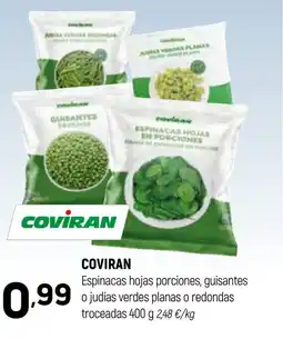 Coviran COVIRAN Espinacas hojas porciones, guisantes o judías verdes planas o redondas troceadas oferta