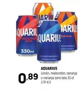 Coviran AQUARIUS Limón, melocotón, naranja o naranja zero lata oferta