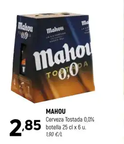 Coviran MAHOU Cerveza Tostada 0,0% botella oferta