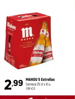 Coviran MAHOU 5 Estrellas Cerveza oferta