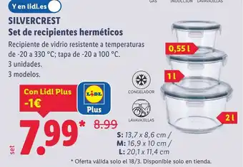 Lidl SILVERCREST Set de recipientes herméticos oferta