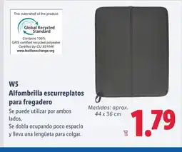 Lidl W5 Alfombrilla escurreplatos para fregadero oferta