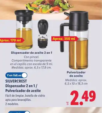 SILVERCREST Dispensador 2 en 1/ Pulverizador de aceite