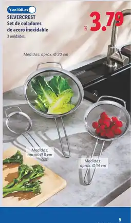 Lidl SILVERCREST Set de coladores de acero inoxidable oferta