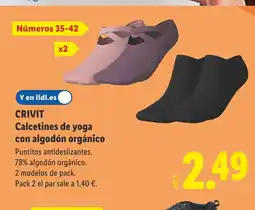 Lidl CRIVIT Calcetines de yoga con algodón orgánico oferta