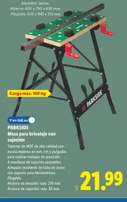Lidl PARKSIDE Mesa para bricolaje con sujeción oferta