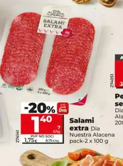 Dia DIA NUESTRA ALACENA Salami extra oferta