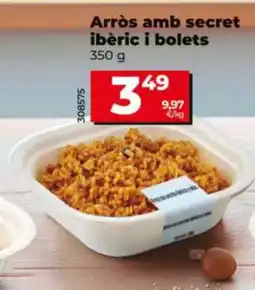 Dia Arròs amb secret ibèric i bolets oferta