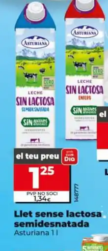 Dia ASTURIANA Llet sense lactosa semidesnatada oferta