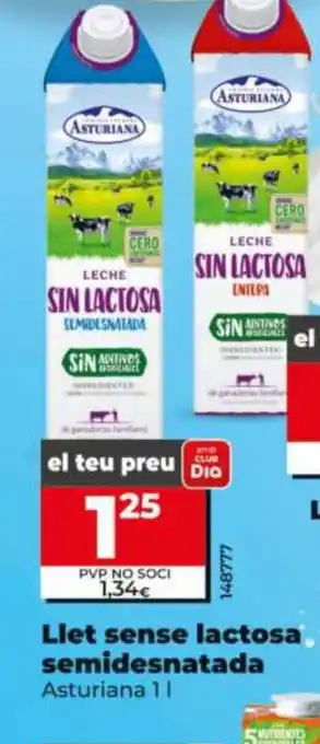 Dia ASTURIANA Llet sense lactosa semidesnatada oferta