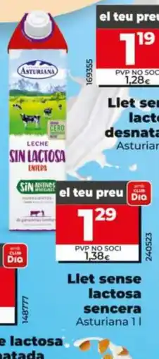 Dia ASTURIANA Llet sense lactosa sencera oferta