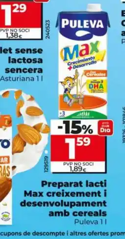 Dia PULEVA Preparat lacti Max creixement i desenvolupament amb cereals oferta