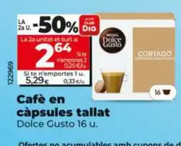 Dia DOLCE GUSTO Cafè en càpsules tallat oferta