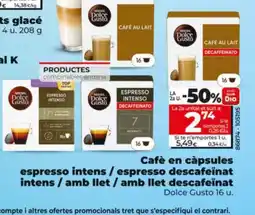 Dia DOLCE GUSTO Cafè en càpsules espresso intens/espresso descafeinat intens / amb llet / amb llet descafeinat oferta