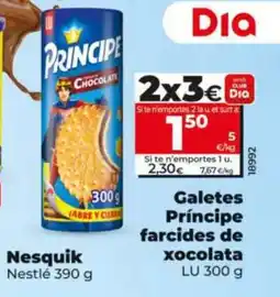 Dia LU Galetes Príncipe farcides de xocolata oferta