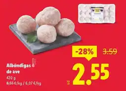 Lidl Albóndigas de ave oferta