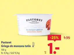 Lidl PASTORET Griego de manzana tatin oferta