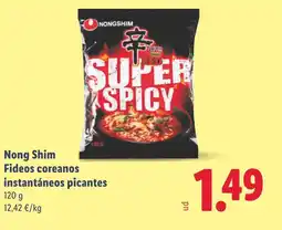 Lidl NONG SHIM Fideos coreanos instantáneos picantes oferta