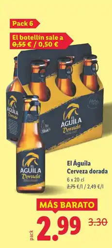 Lidl EL AGUILA Cerveza dorada oferta