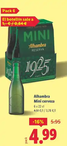 Lidl ALHAMBRA Mini cerveza oferta