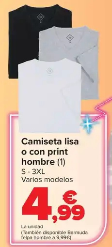 Carrefour TEX Camiseta lisa o con print hombre oferta