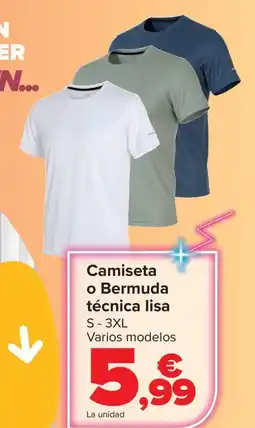 Carrefour Camiseta o Bermuda técnica lisa oferta