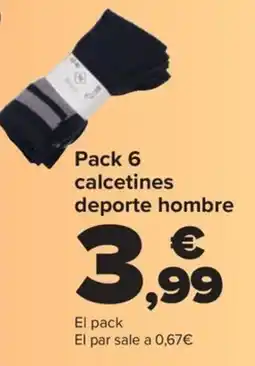 Carrefour Pack 6 calcetines deporte hombre oferta